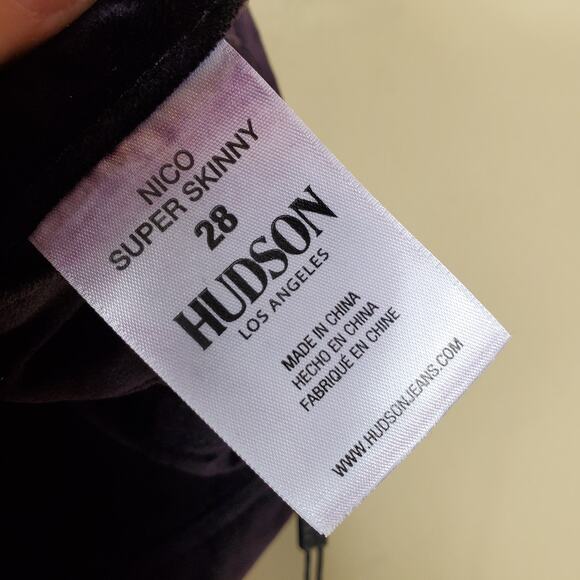 Hudson Nico Ankle Super Skinny Jeans In Degrade Burgundy Plum Women's Size 28 - Picture 9 of 11